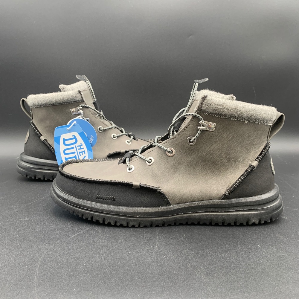 Hey Dude Bradley Classic Tumbled Granite Grey Chukka Mens Boots 44327-1VT 10